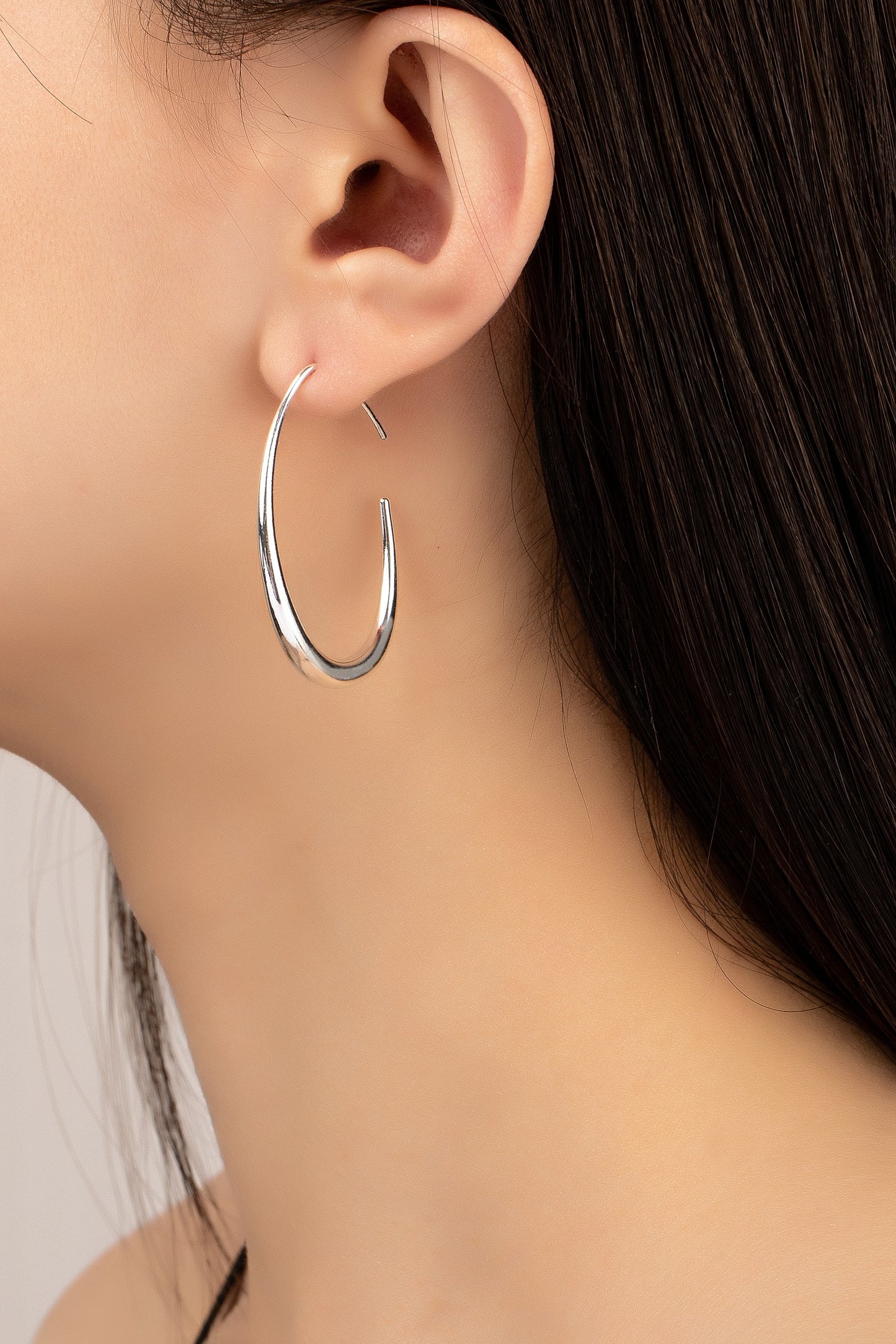 Puffy Oval Hoop Earrings