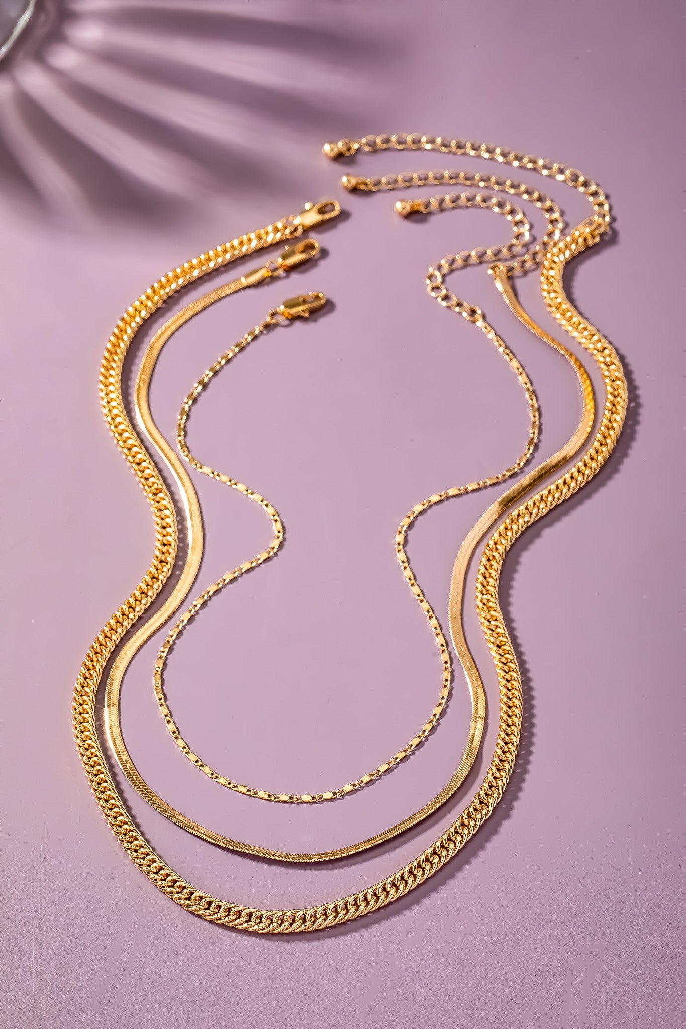 Mixed Stainless Steel Chain Necklace Set