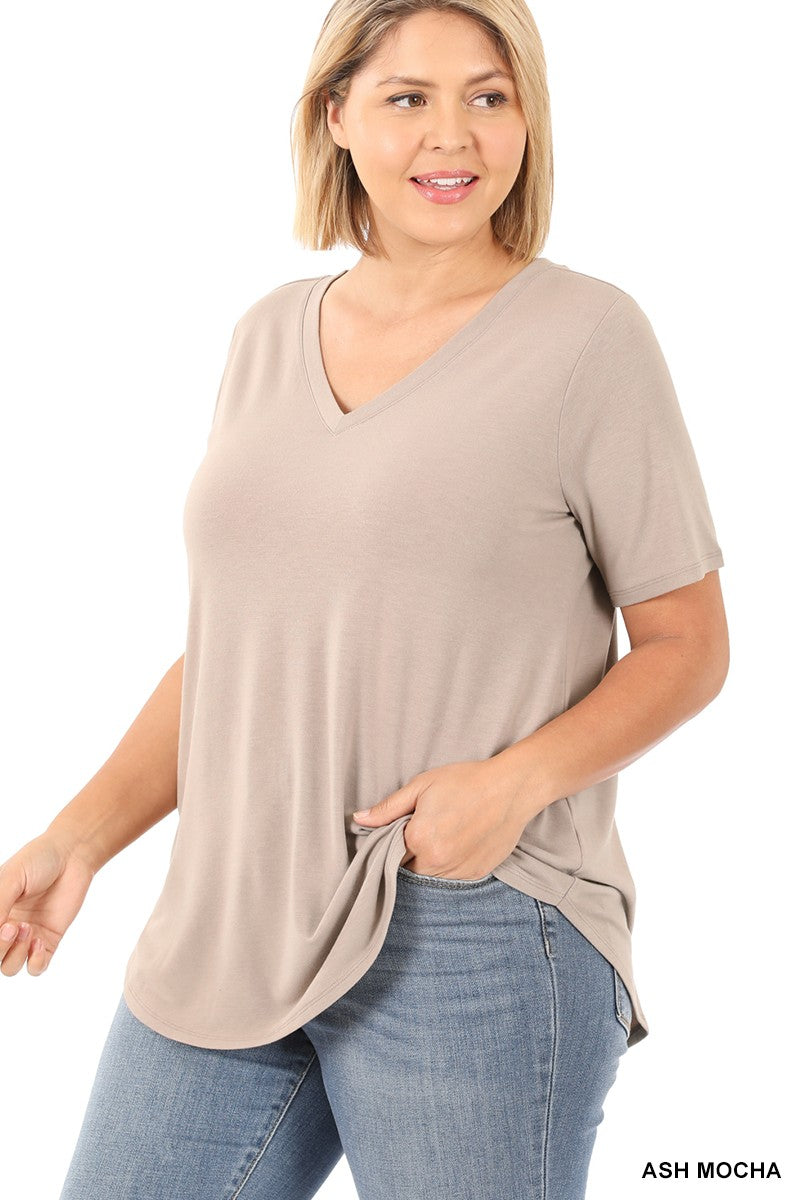 Everyday Basic Curvy Ash Mocha Tee