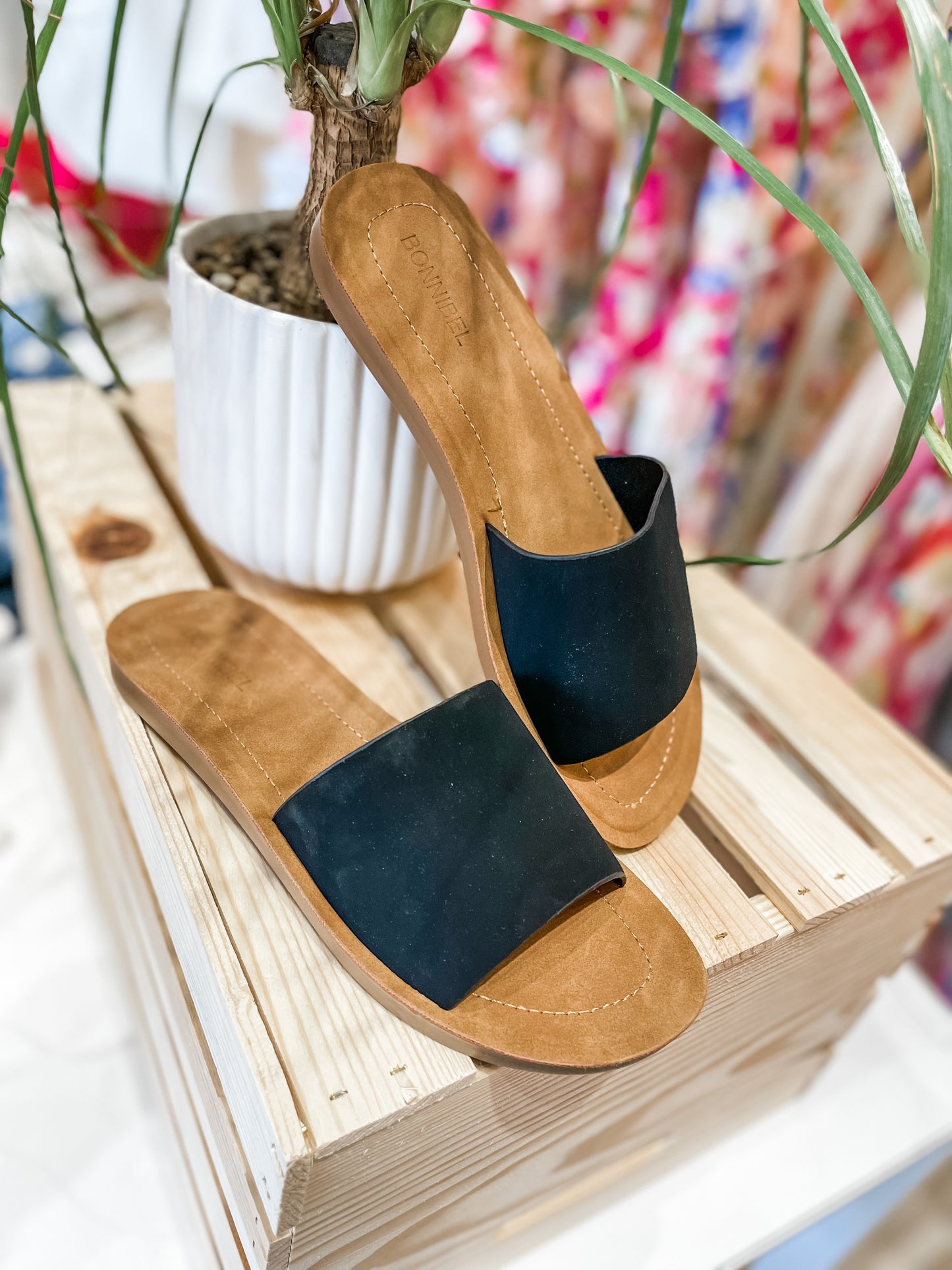 Simple Things Black Slip On Sandals