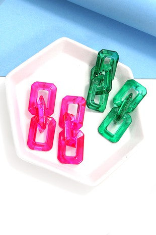 Acrylic Geo Drop Earrings