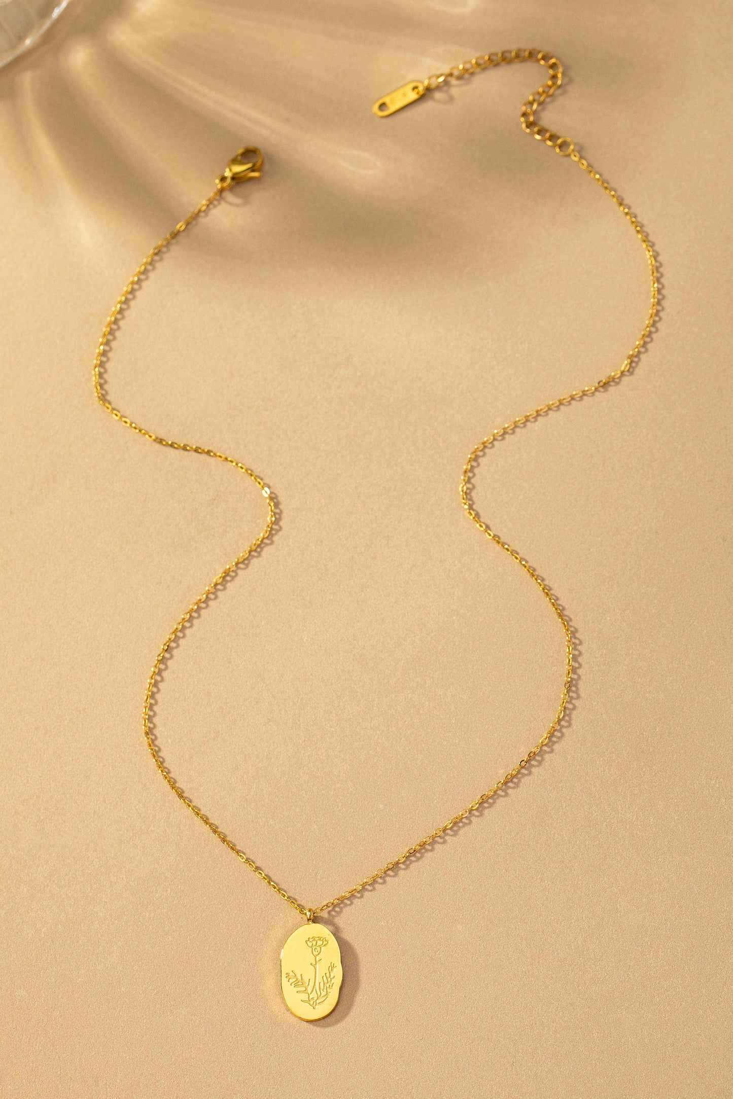 Birth Month Flower Pendant Necklace