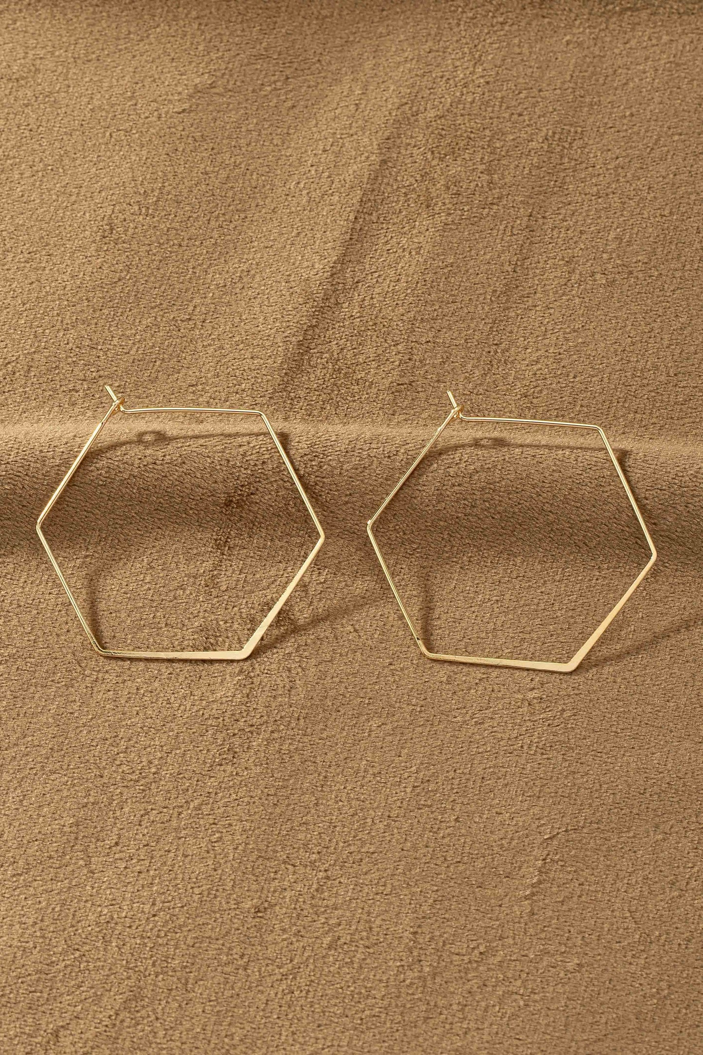 Thin Wire Hexagon Hoop Earrings
