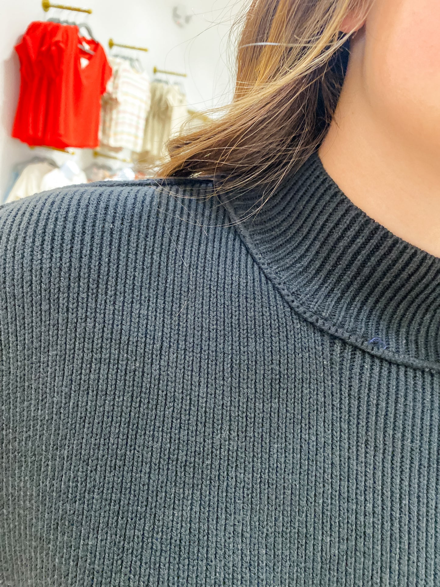 All Too Well Black Oversized Sweater