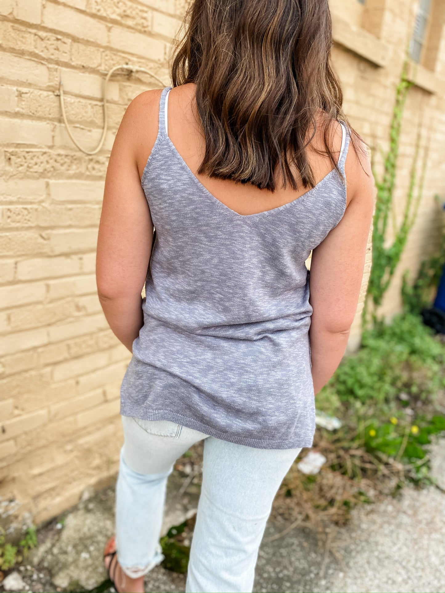 New Romantics Slate Knit Tank