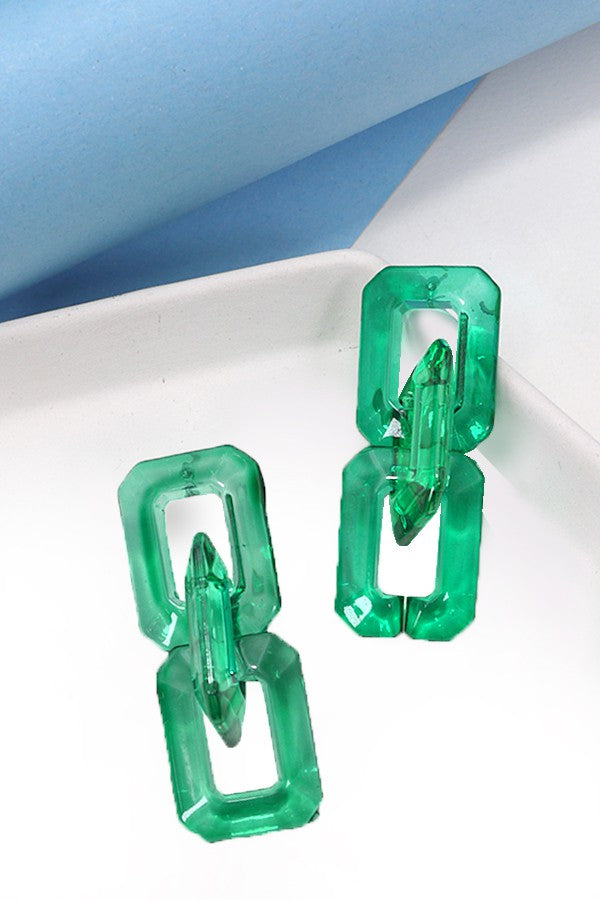 Acrylic Geo Drop Earrings