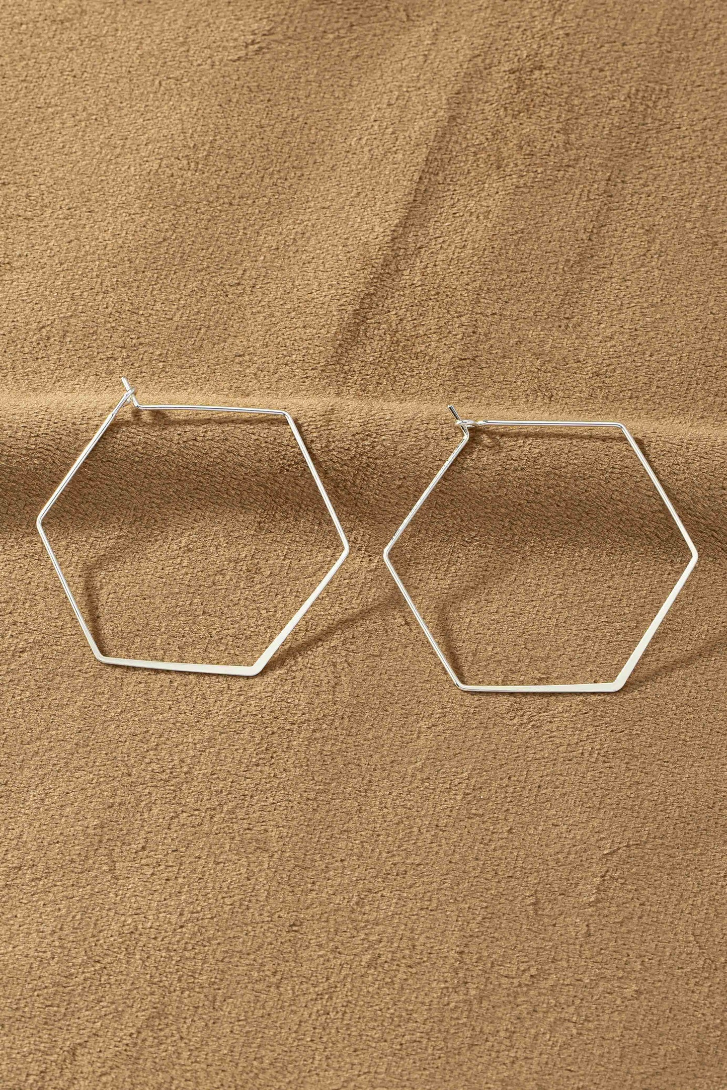 Thin Wire Hexagon Hoop Earrings