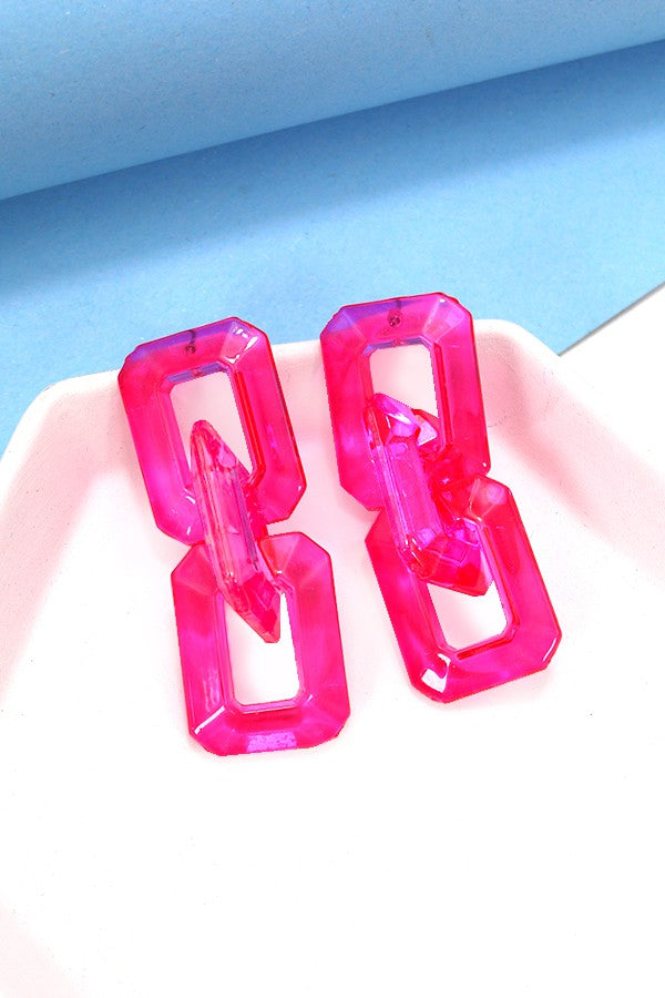 Acrylic Geo Drop Earrings
