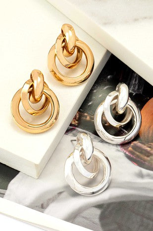 Puffy Intertwined Hoop Earring