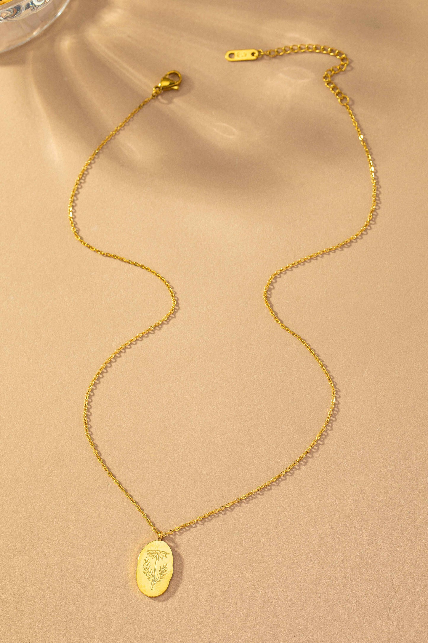 Birth Month Flower Pendant Necklace