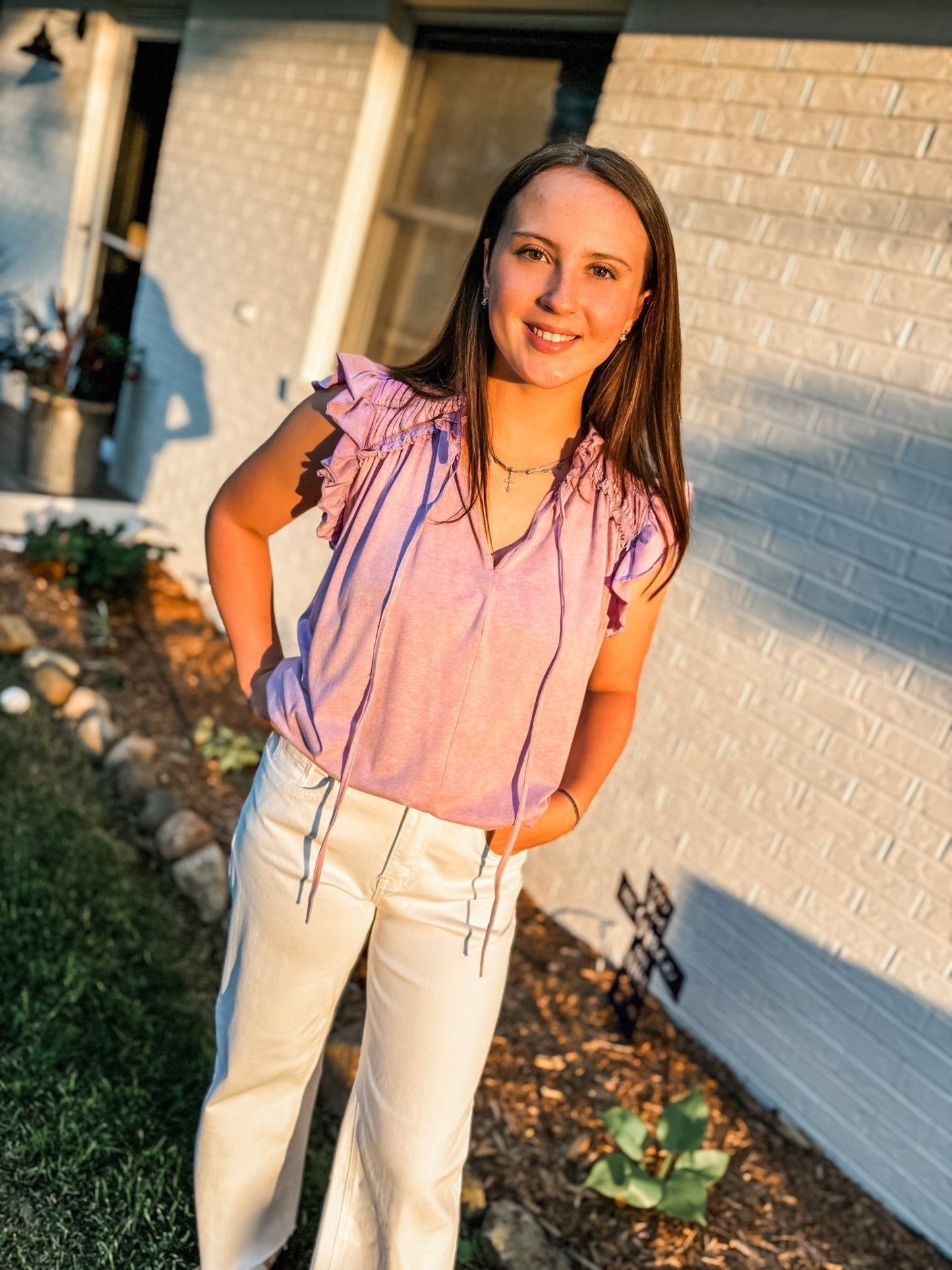 Little Moments Vintage Lavender Top - Modern Creek Boutique