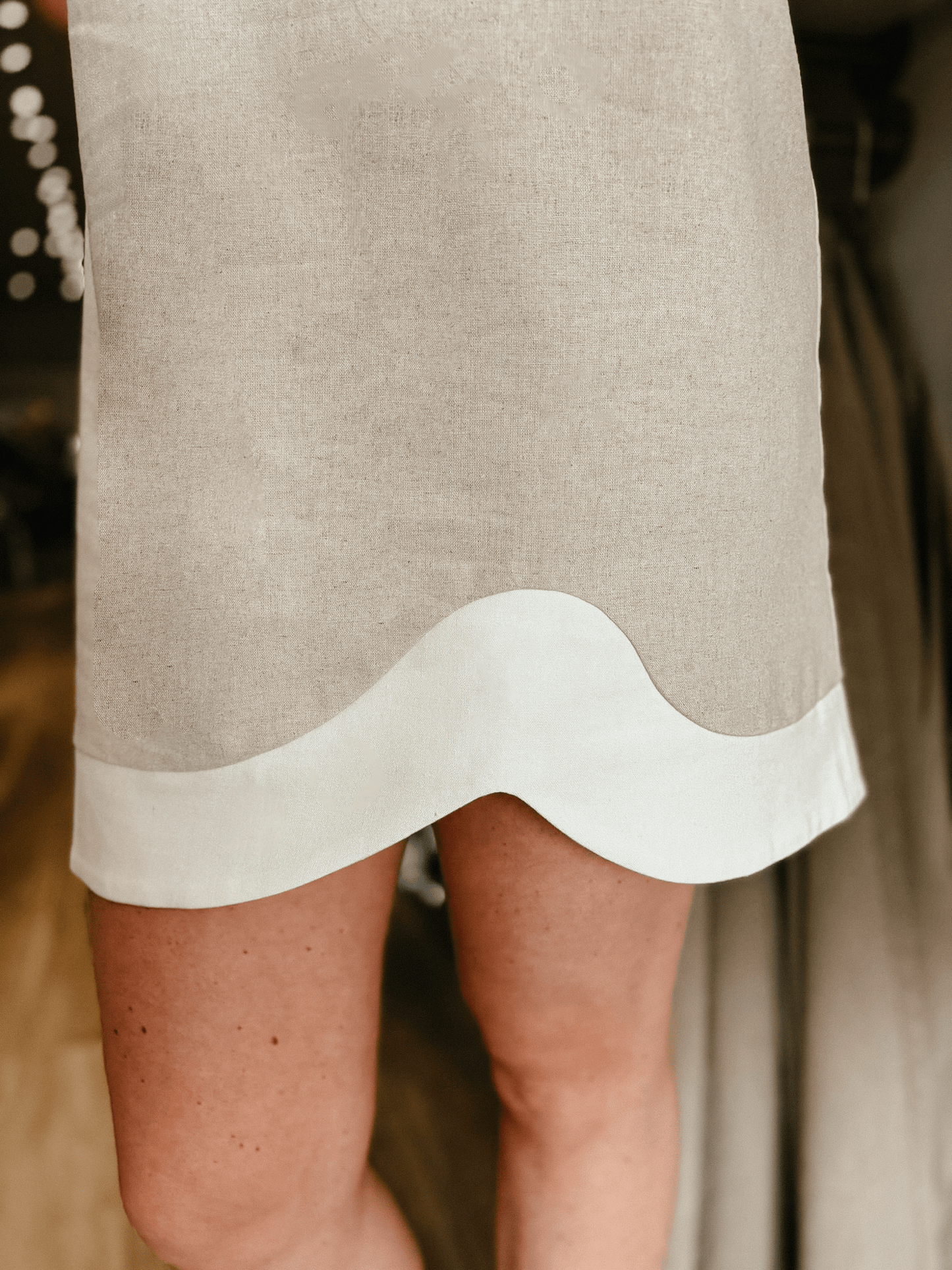 Oatmeal Contrast Linen Mini Dress - Modern Creek Boutique