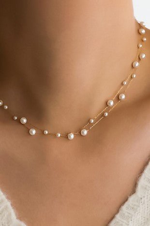Pearl Gold Stack Chain Necklace - Modern Creek Boutique