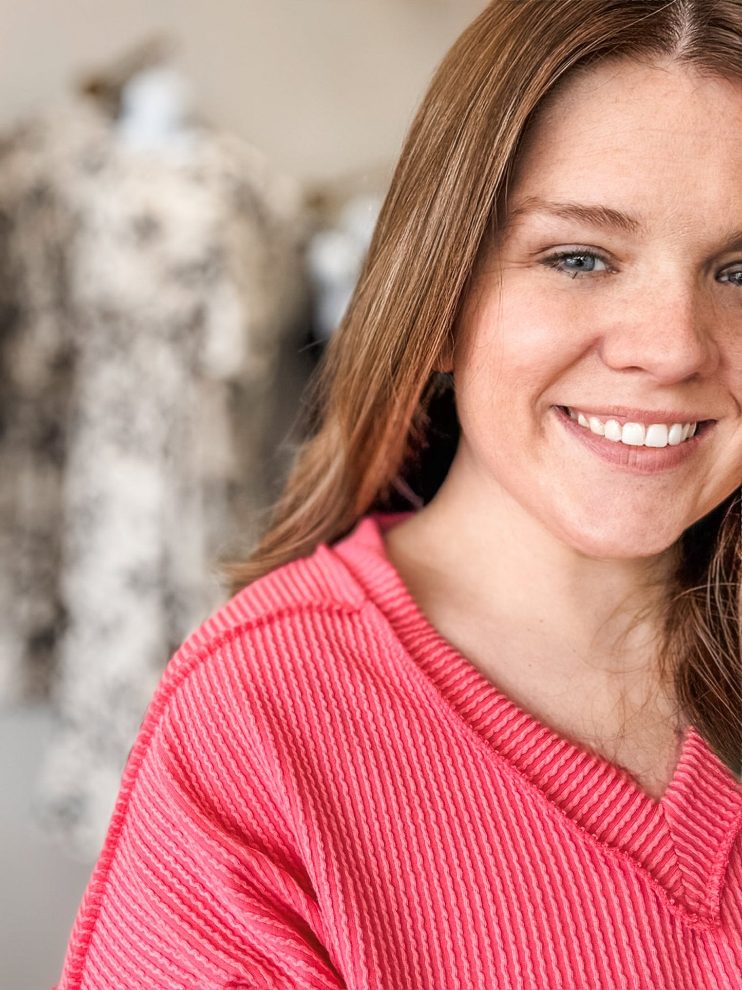Plus Coral Urban Ribbed Top - Modern Creek Boutique