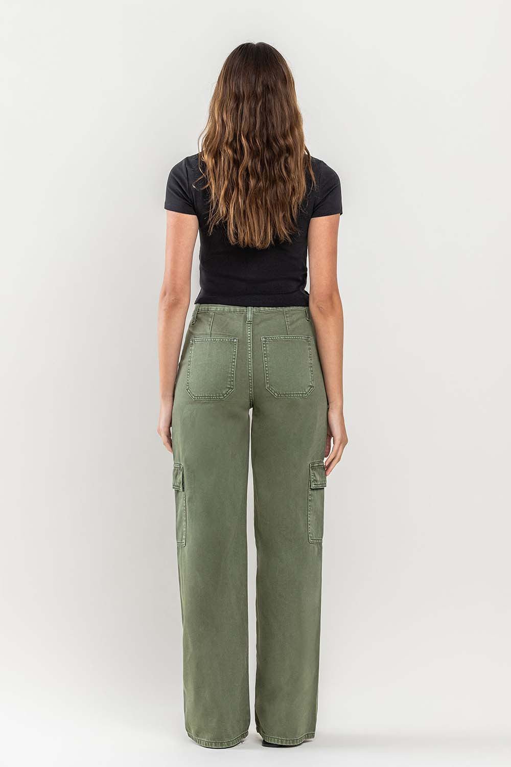 Vervet High Rise Thyme Utility Wide Cargo Pant - Modern Creek Boutique