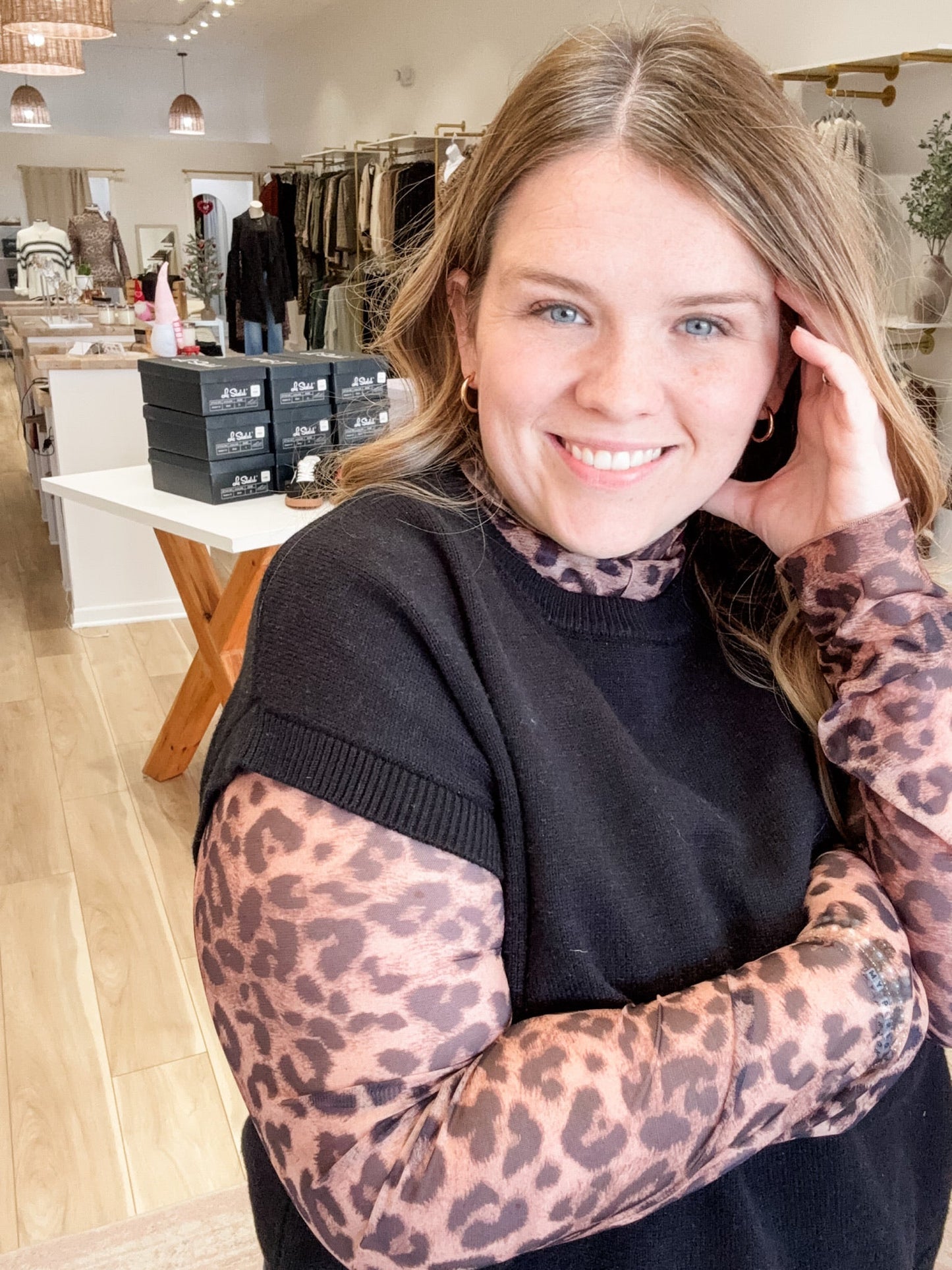 Wild Side Leopard Mesh Top - Modern Creek Boutique