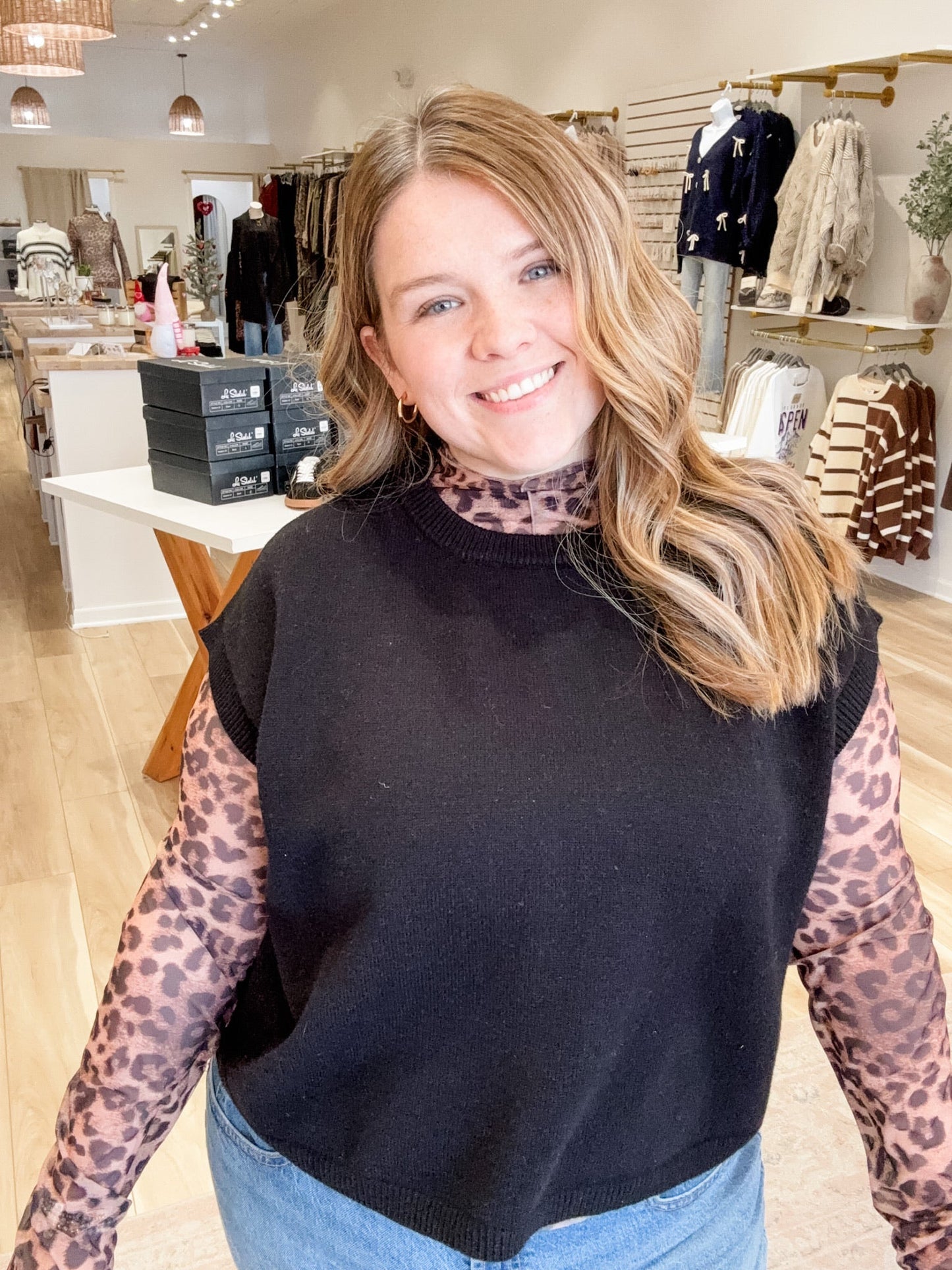 Wild Side Leopard Mesh Top - Modern Creek Boutique