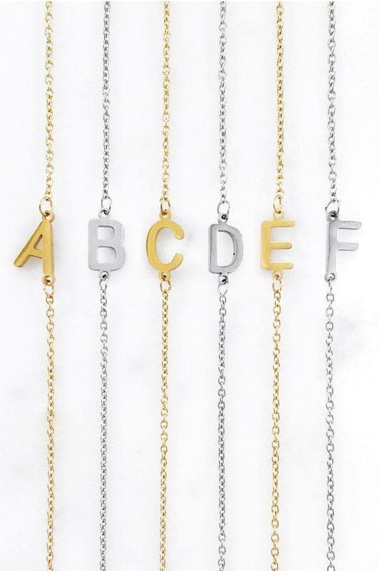 Dainty Sideways Initial Necklace - Modern Creek Boutique