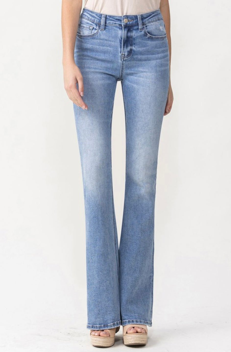 Lovervet By Flying Monkey High Rise Flare Denim - Modern Creek Boutique