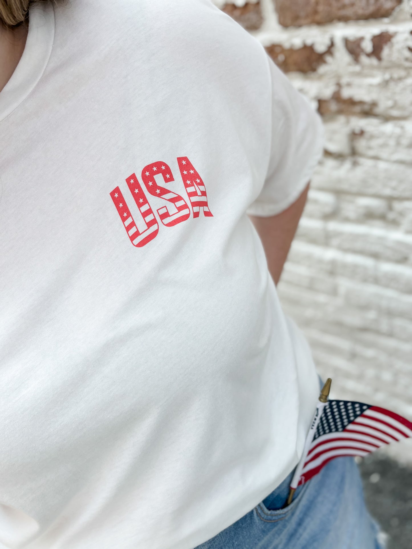 USA Curvy Cream Graphic Tee