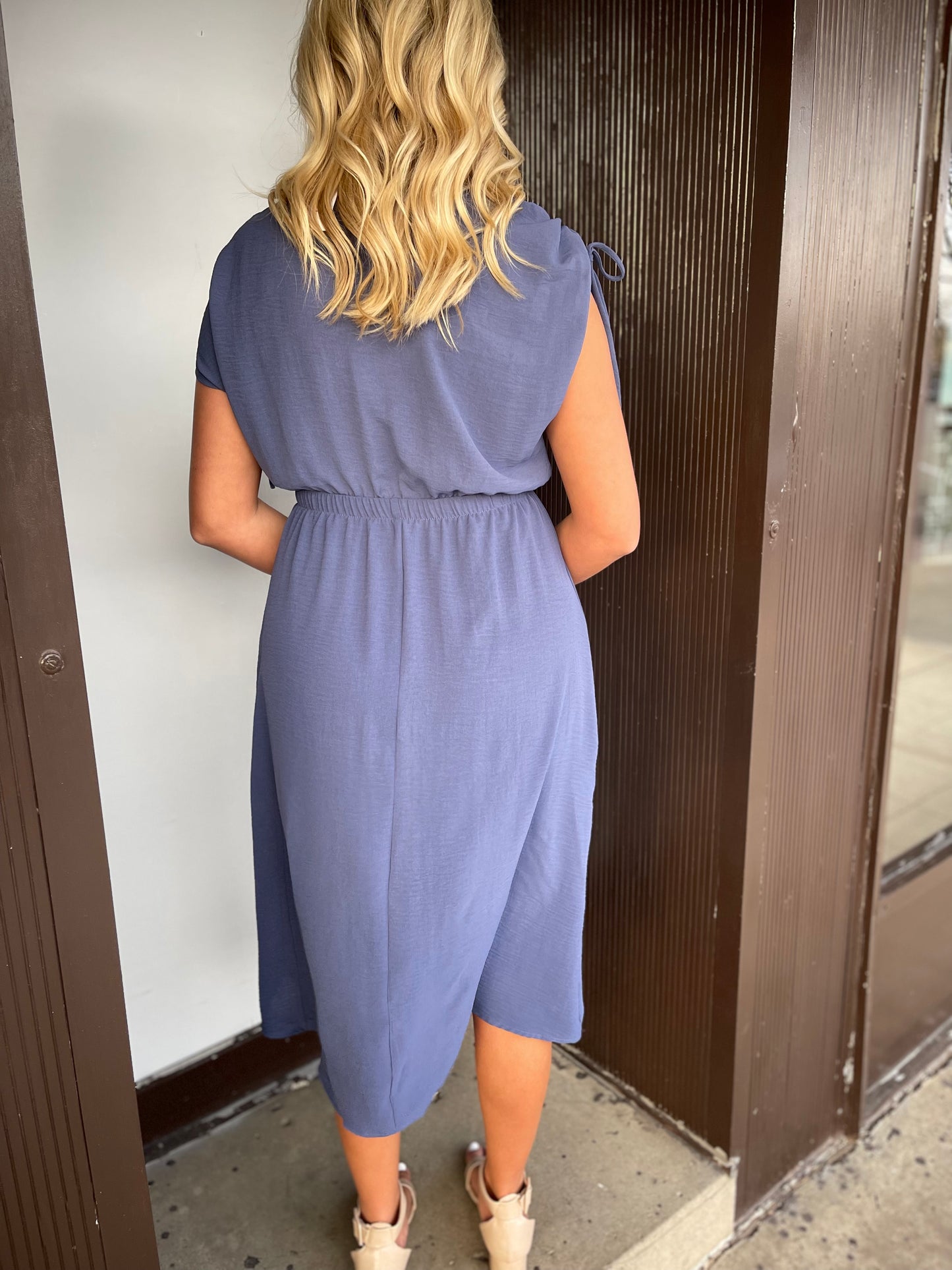 Out Of The Blue Navy Midi Dress