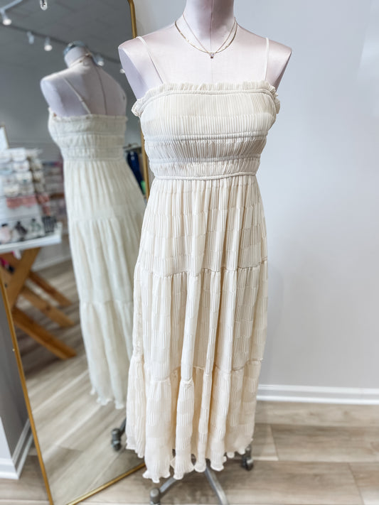 Your Heart Or Mine Cream Tiered Dress
