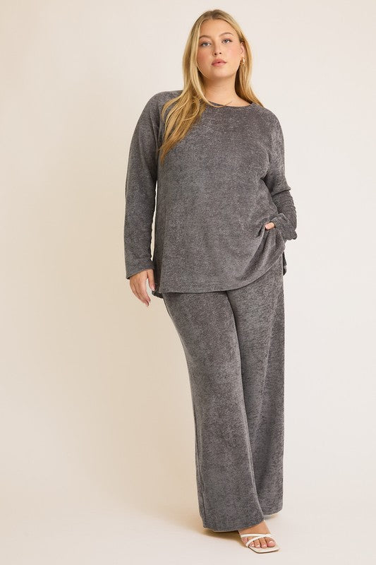 Curvy Winter Grey Cozy Lounge Set