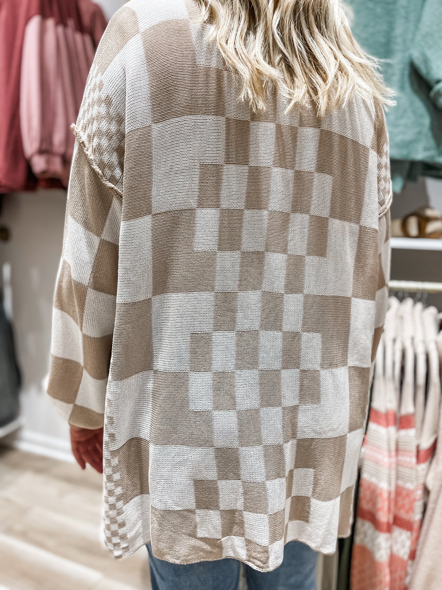 The Annie Tan Checkerboard Cardigan
