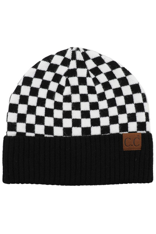 C.C. Checkered Beanie