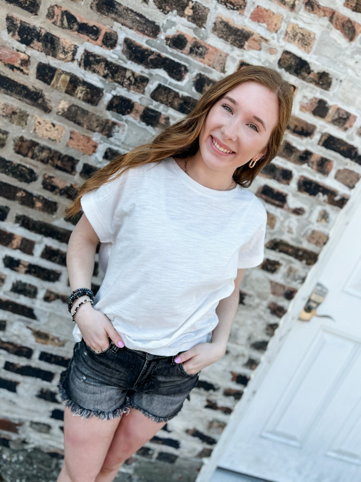 Living In Sunshine White Muscle Tee