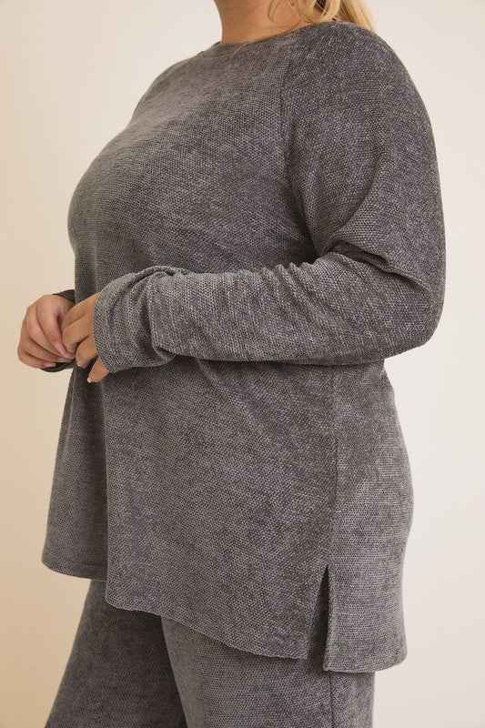 Curvy Winter Grey Cozy Lounge Set