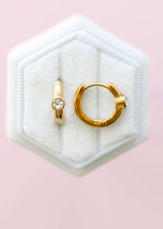 Pierced Co Single Diamond Huggies
