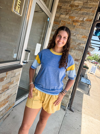 Royal & Yellow Mineral Wash Tee