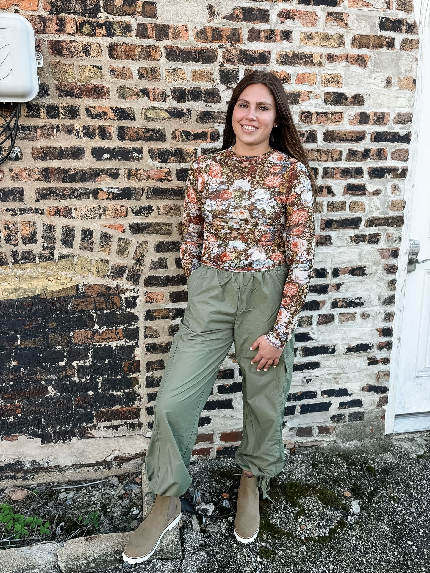 On Trend Olive Green Parachute Pants