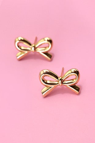 Simple Gold Bow Stud Earring