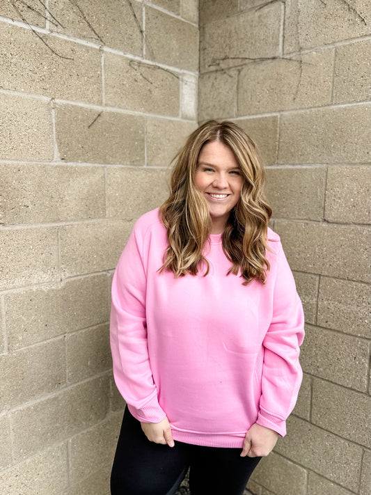 Endless Comfort Candy Pink Curvy Sweatshirt