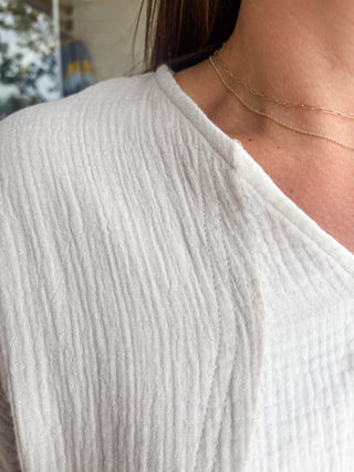 Black Color Block Gauze Top