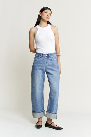 Mica High Rise Barrel Leg Denim