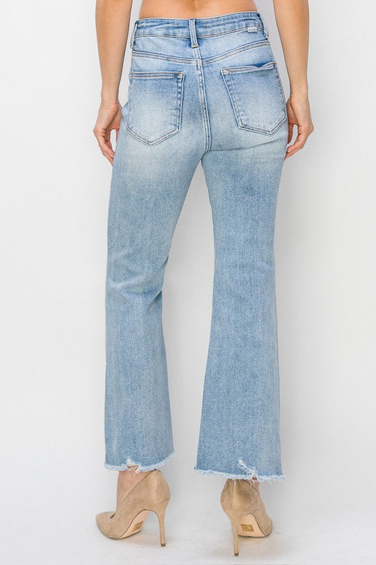 Risen High Rise Crop Flare Denim