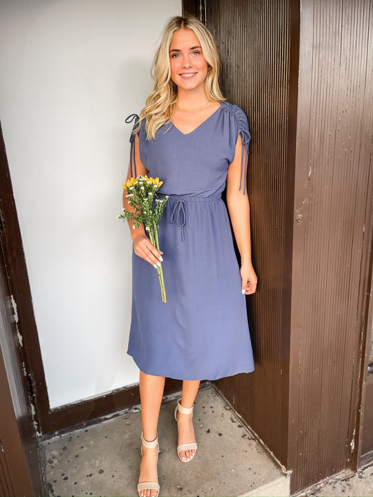 Out Of The Blue Navy Midi Dress