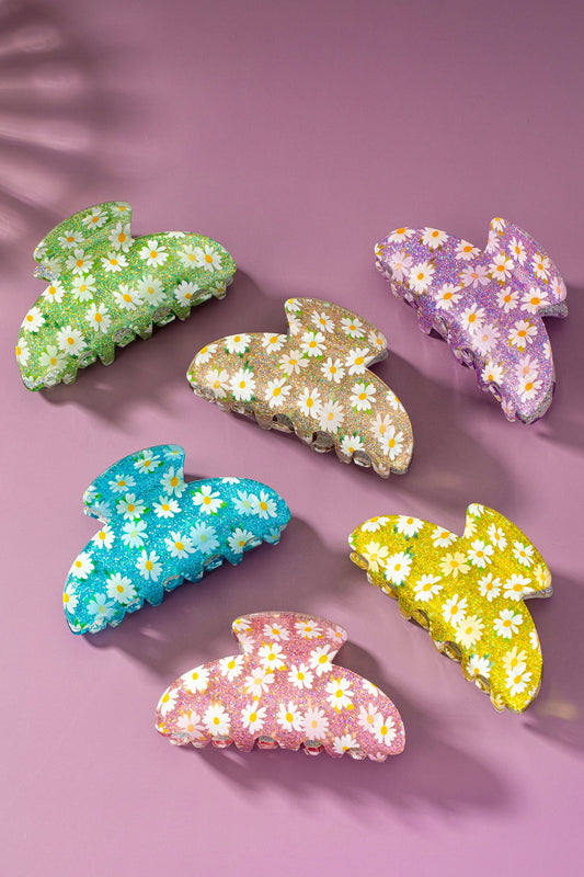 Daisy Flower Printed Hair Claw