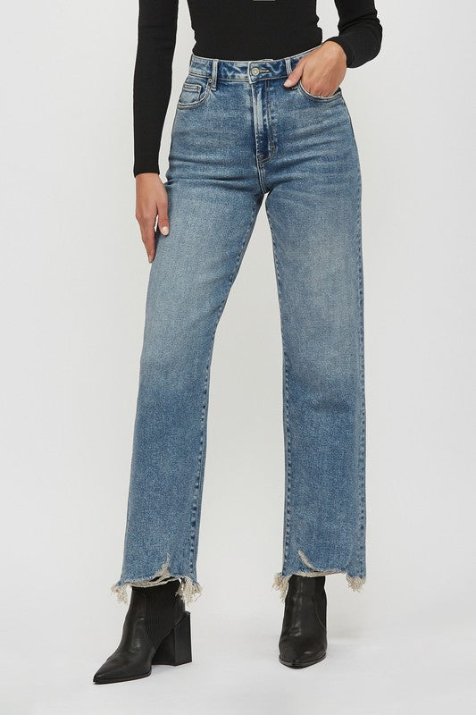 Hidden Medium Wash Wide Straight Denim