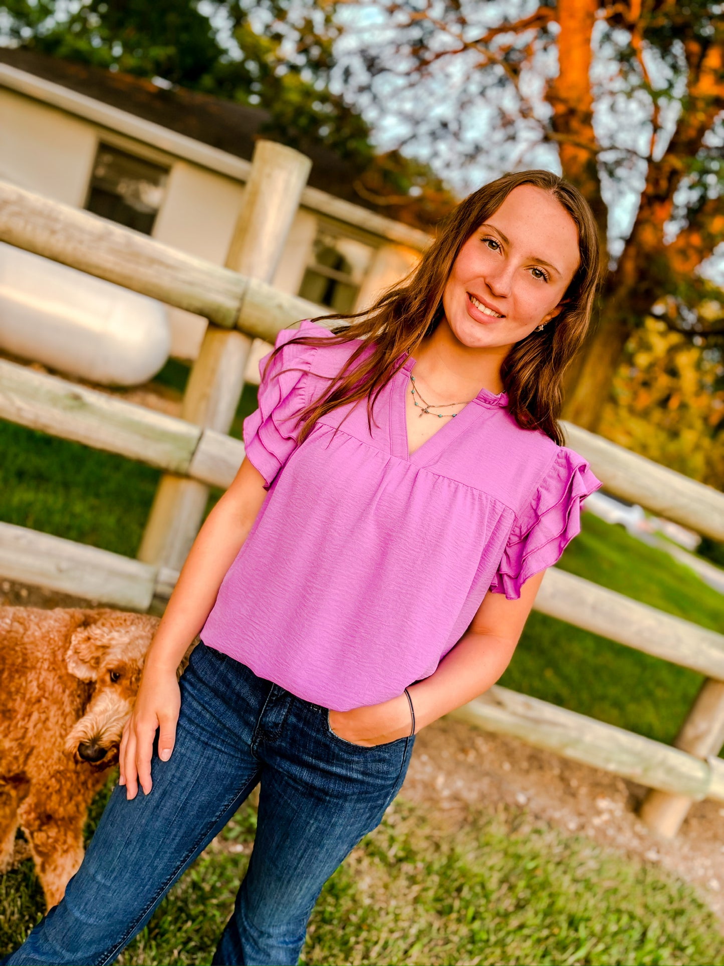 End Of Beginning Purple Blouse