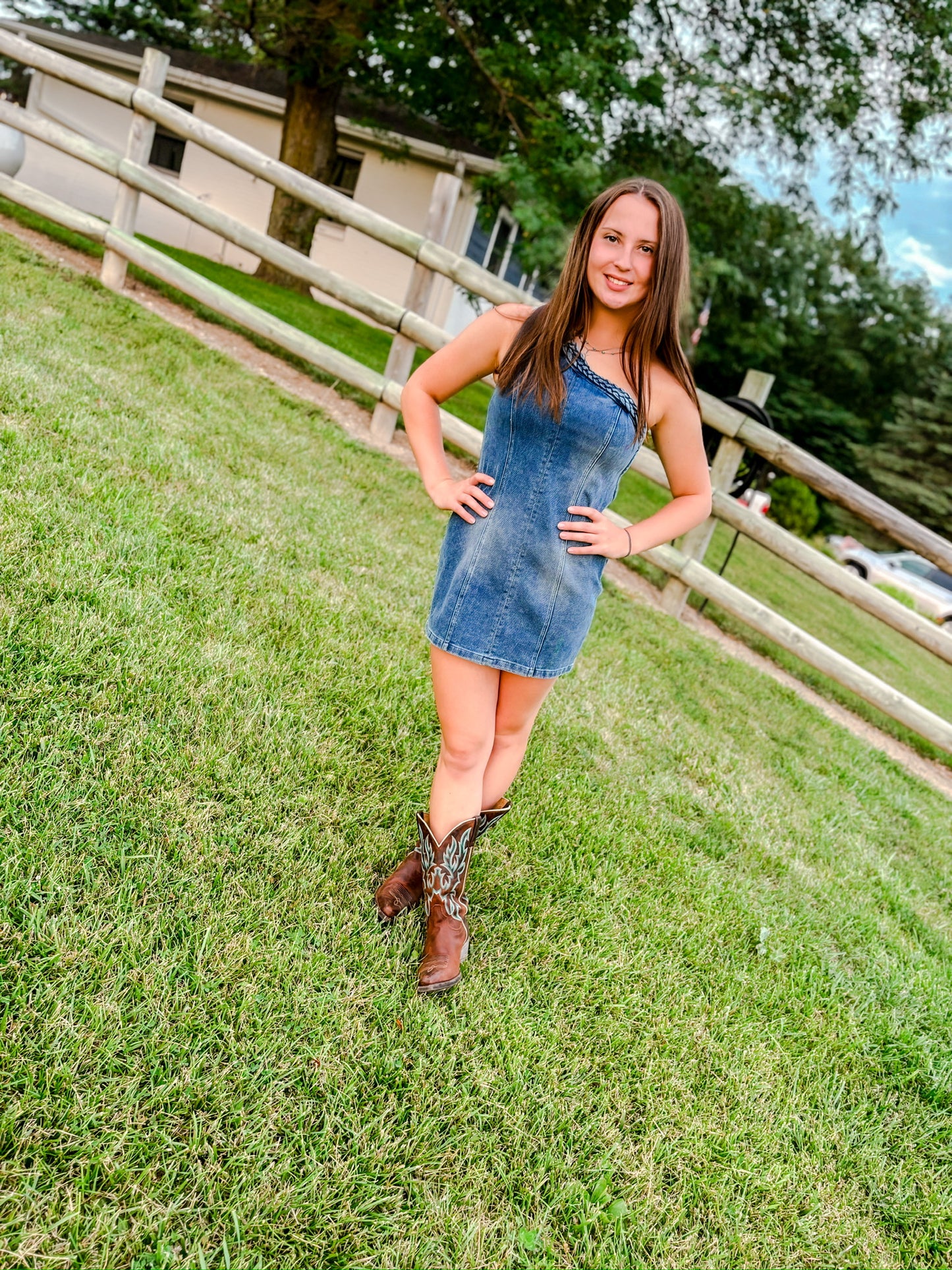 Denim Obsessed One Shoulder Dress