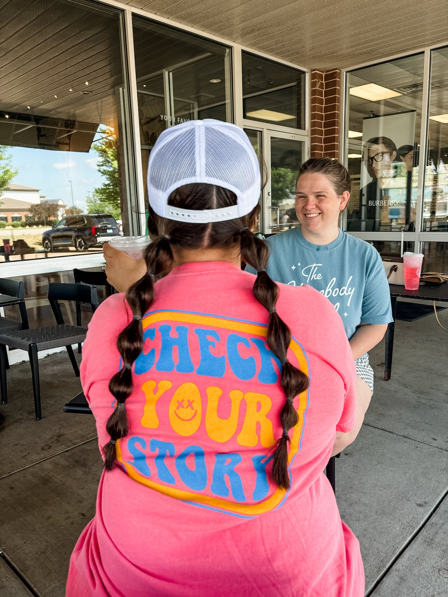 Check Your Story Coral Screen Tee