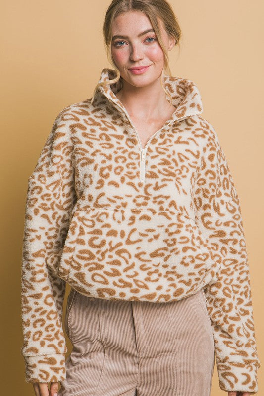 Feisty Feline Camel Leopard Sherpa