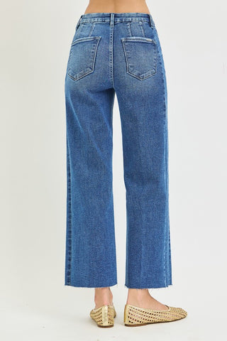 Risen High Rise Wide Side Seam Denim