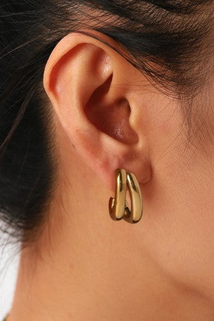 Gold Double Circular Hoops
