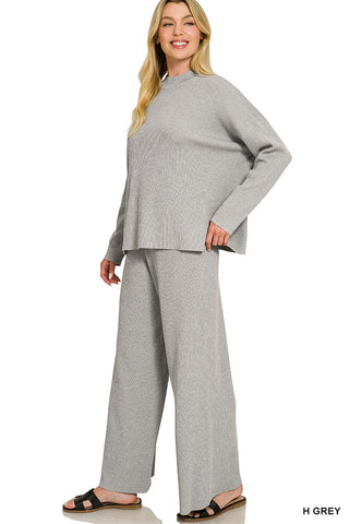 Heather Grey Long Sleeve Sweater Set