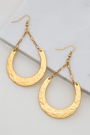 Hammered Horseshoe Gold Earring's